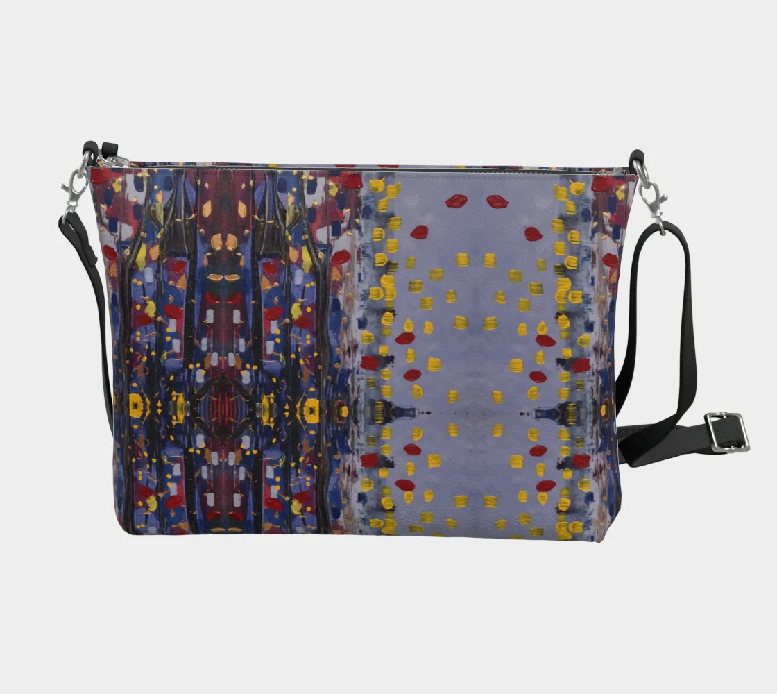 "Daybreak"  Crossbody Vegan Purse (Purple, Red)