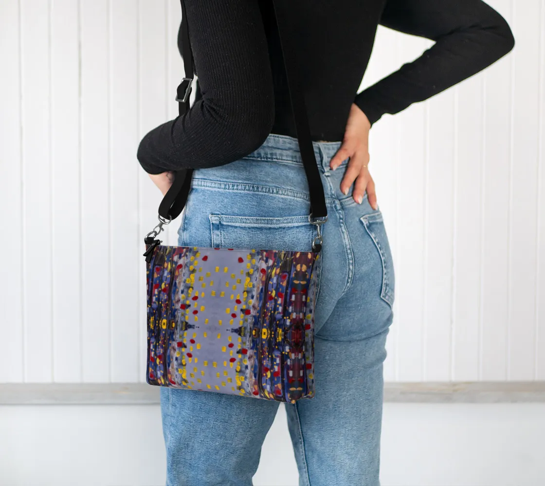 "Daybreak"  Crossbody Vegan Purse (Purple, Red)