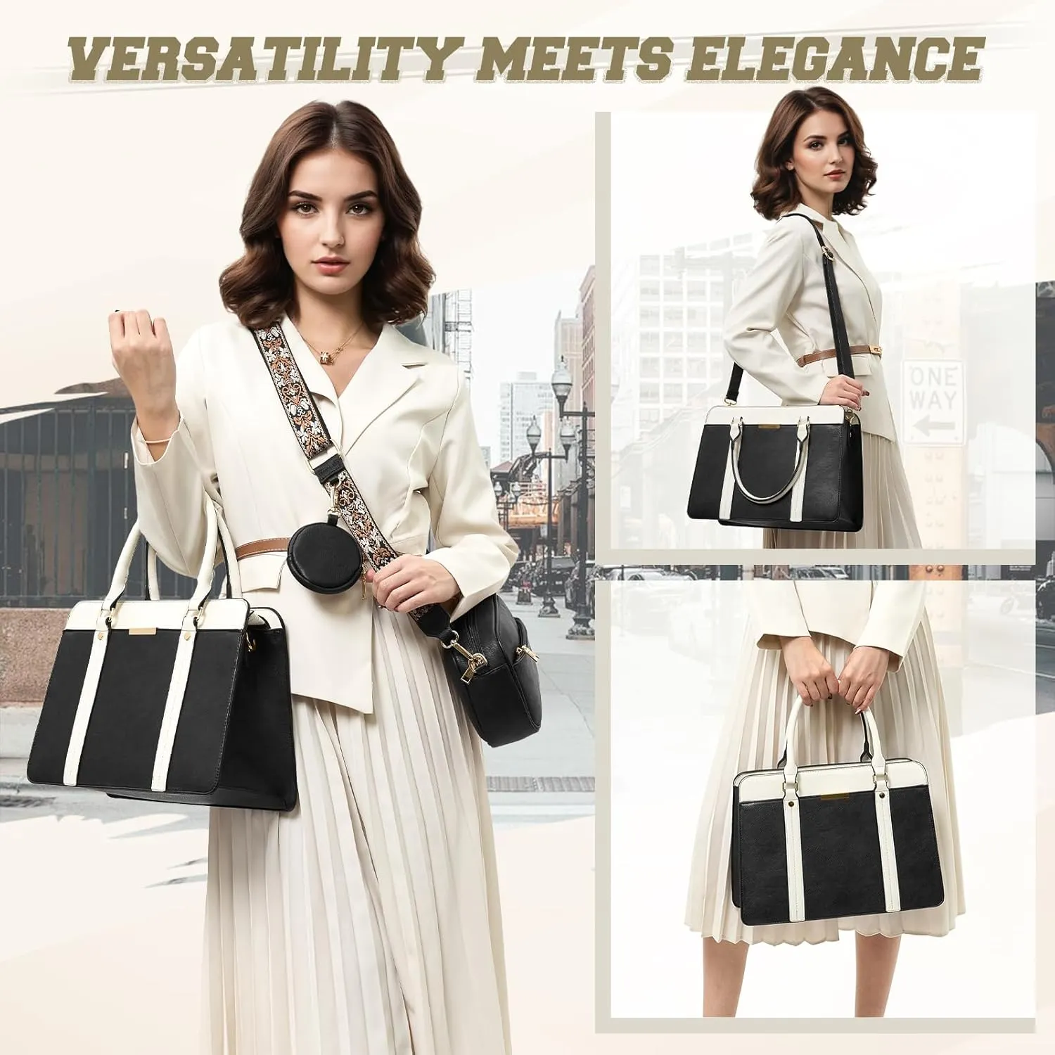 RAINSMORE Purses and Handbags for Women Shoulder Tote Purse and Wallet Set Satchel Bag Crossbody Top Handle Handbag Set 3pcs