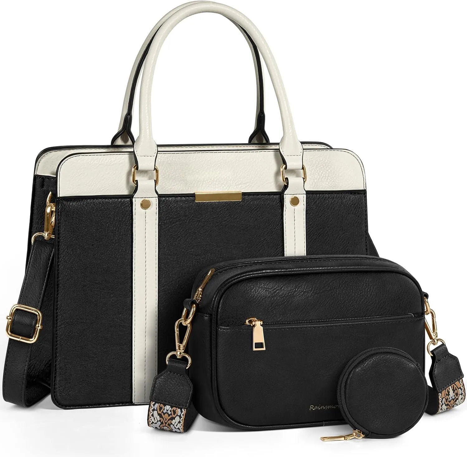 RAINSMORE Purses and Handbags for Women Shoulder Tote Purse and Wallet Set Satchel Bag Crossbody Top Handle Handbag Set 3pcs