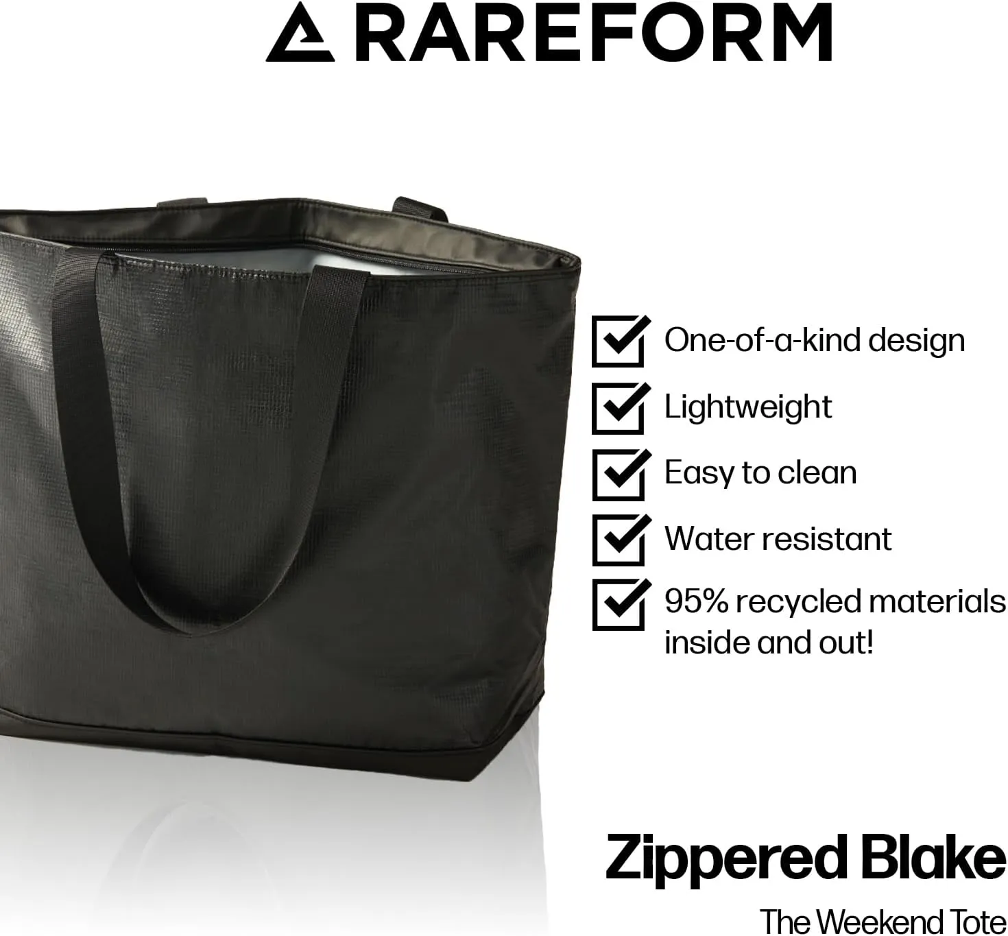 Rareform Zippered Tote| Durable, Lightweight Crossbody Sling Bag | Handcrafted from Repurposed Billboard Vinyl
