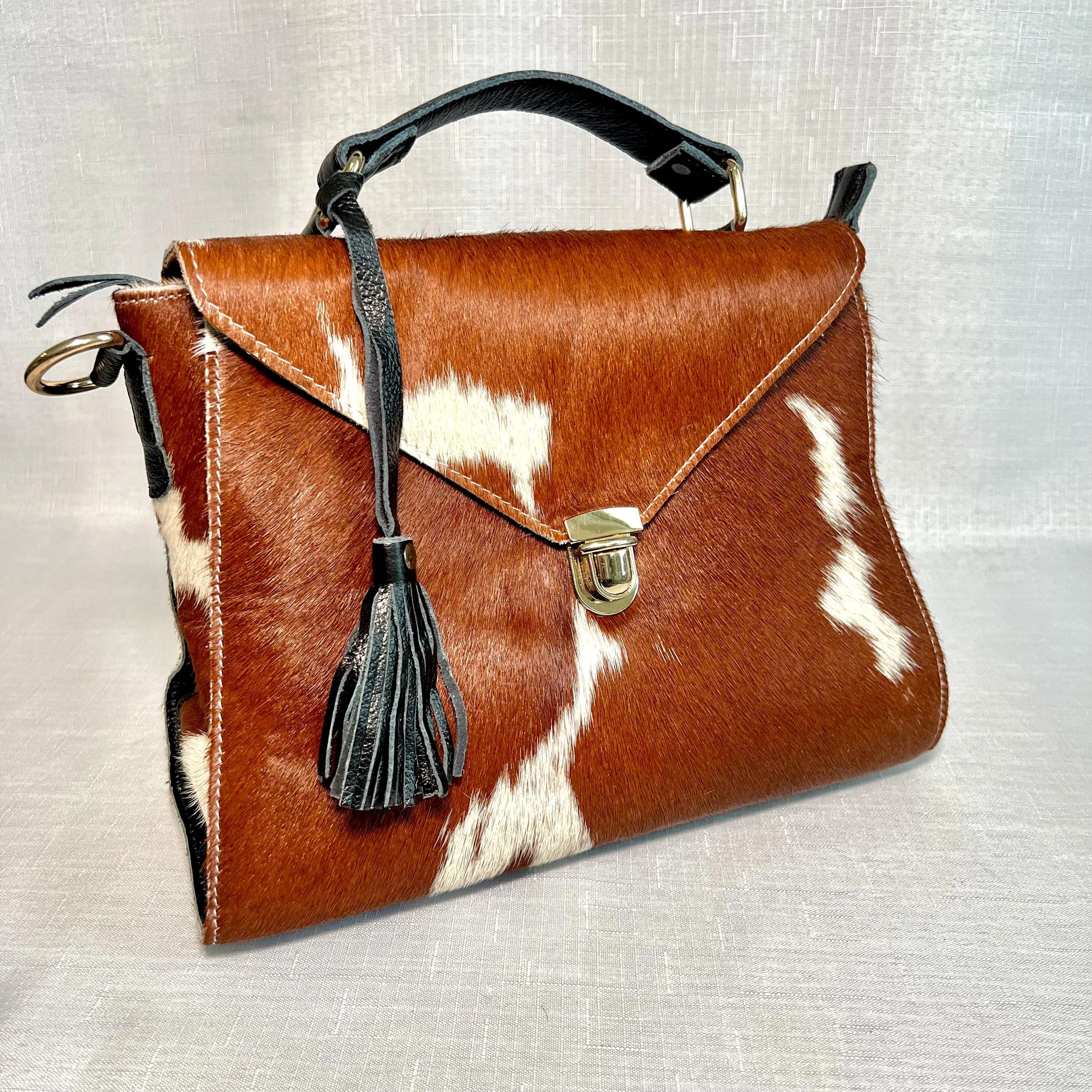 Real Cowhide and Leather Handbag- Premium Handbag, CrossbodyShoulder Bag, Everyday Purse, Gift for Her, Mother's Day Gift, Bridesmaid Gift