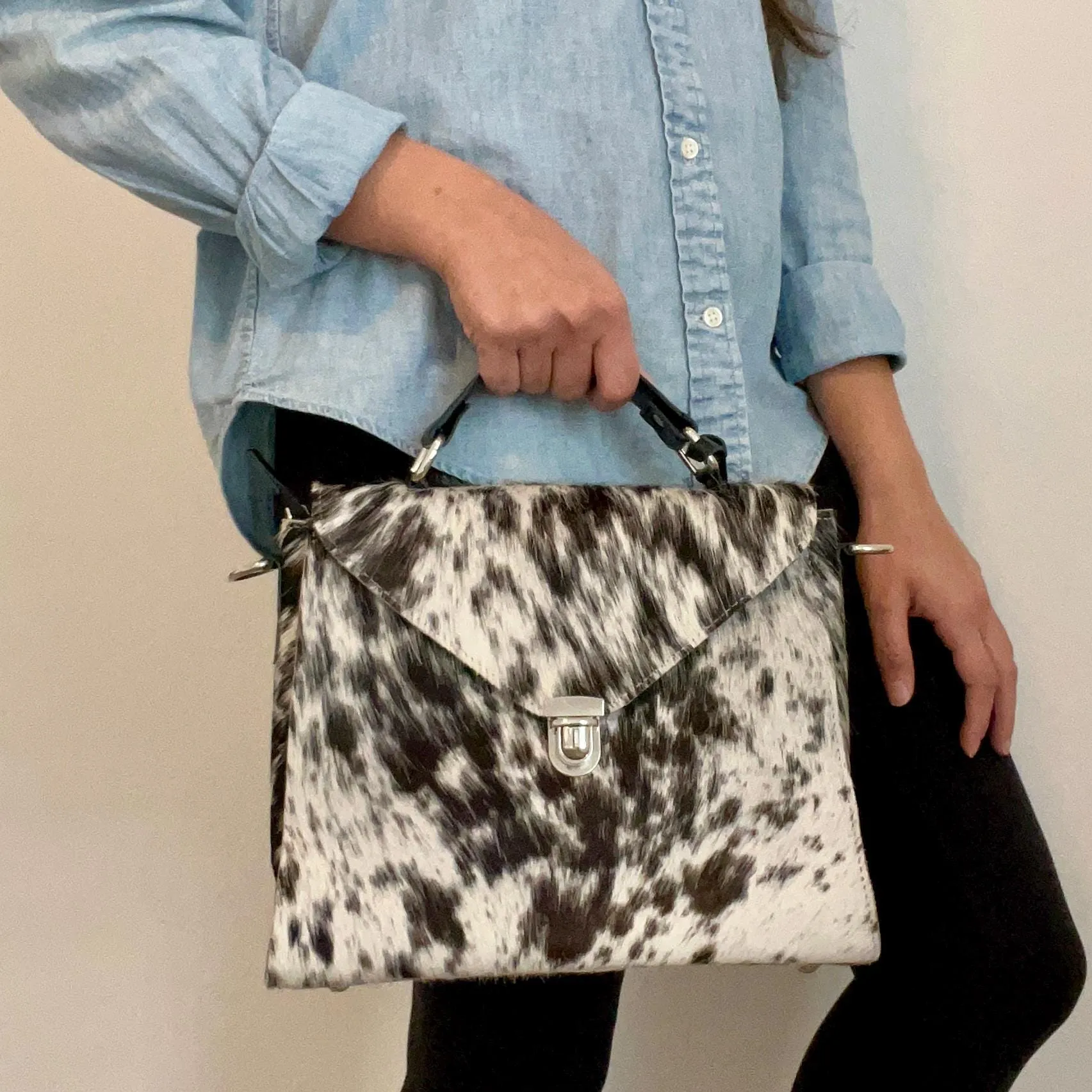 Real Cowhide and Leather Handbag- Premium Handbag, CrossbodyShoulder Bag, Everyday Purse, Gift for Her, Mother's Day Gift, Bridesmaid Gift