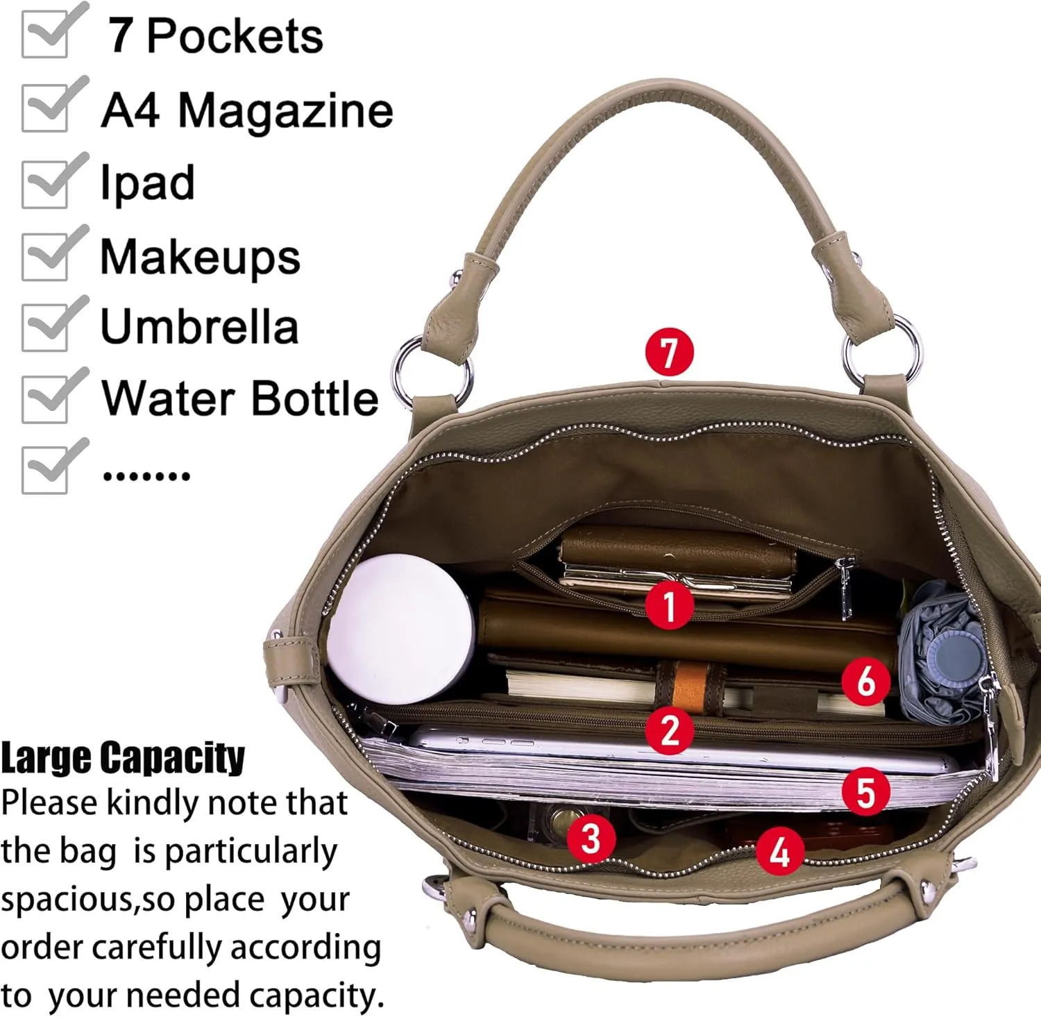 Real Leather Purses and Handbag for Women,Real Soft Leather,Leather Tote Purse Bags for Laptop Pad Work official business.