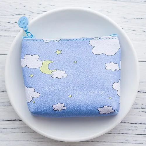 Realaiot Cute Cartoon Girls Kids Coin Purse Mini Wallet Child Small Coin Pouch Zipper Money Key Earphone Line Coin Purse Bag