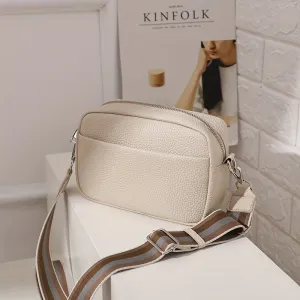 realaiot  Solid Color Crossbody Bag, Litchi Pattern Shoulder Bag, Women's Small Square Purses