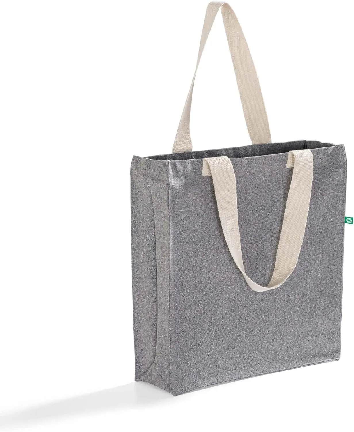 Recycled Canvas Tote Bags – 100% Eco Cotton, 12oz – 14x15x4" – Multi-Pack Reusable Totes in 3 Colors – 6/12/24 Count