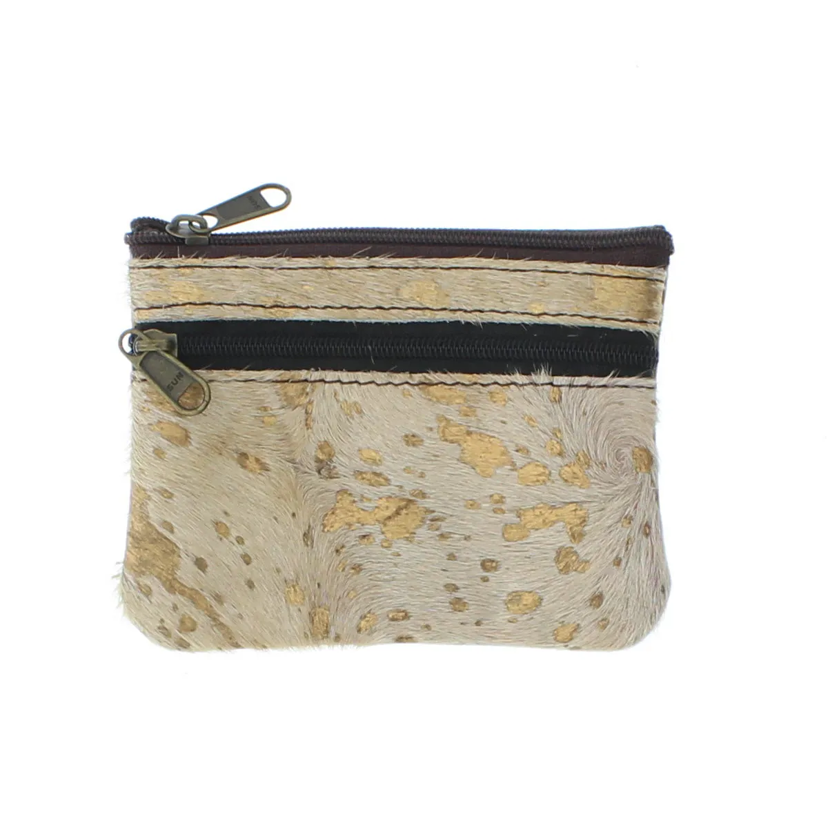 Recycled Leather Small Coin Purse Animal Print