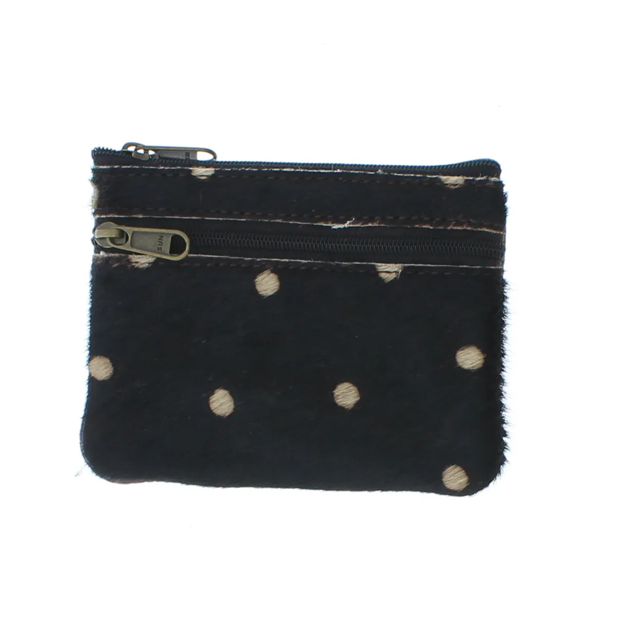 Recycled Leather Small Coin Purse Animal Print