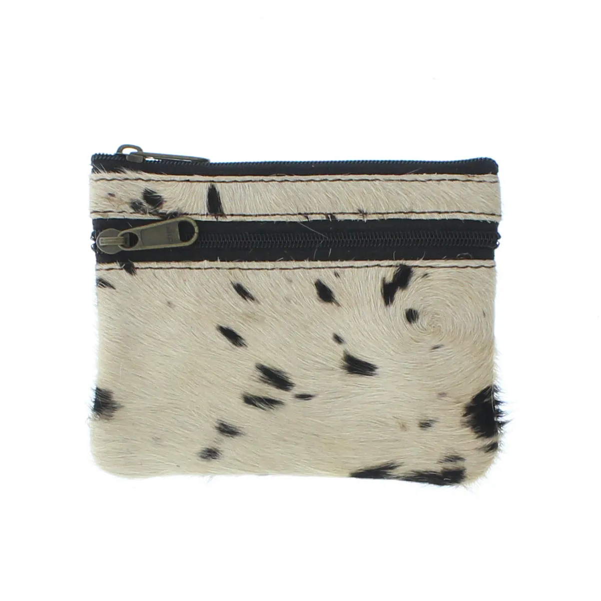 Recycled Leather Small Coin Purse Animal Print
