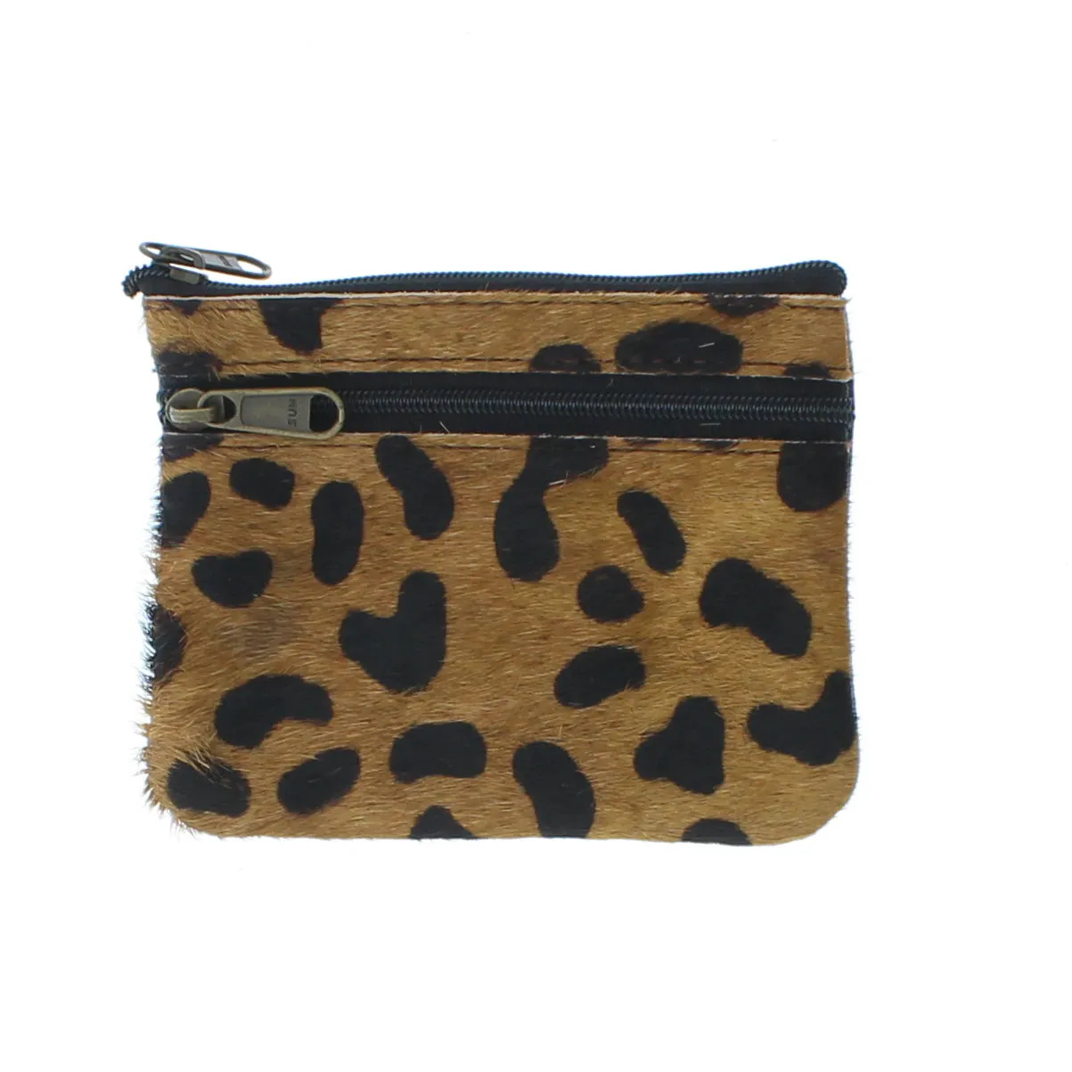 Recycled Leather Small Coin Purse Animal Print