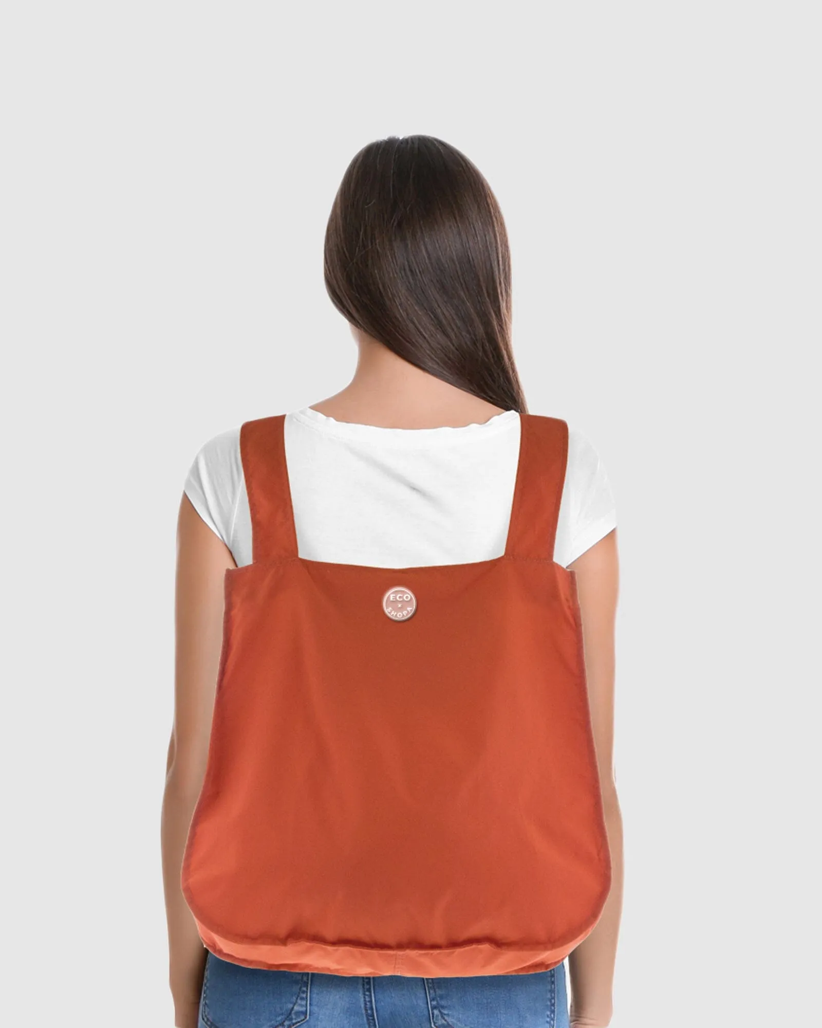 Recycled Polyester ECOSHOPA Convertible Tote & Backpack - 3 PACK (Taupe, Orange, Black)