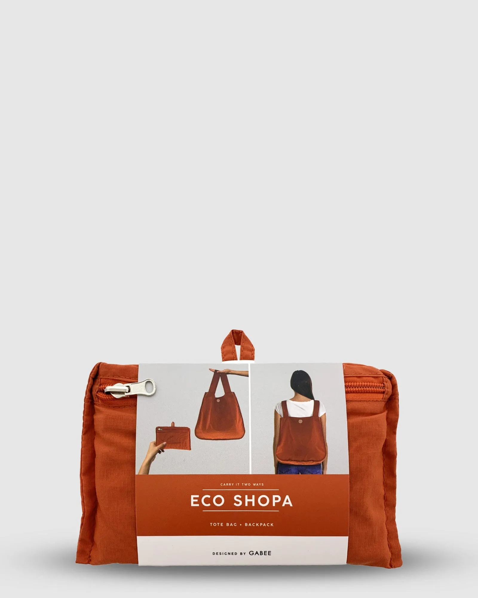 Recycled Polyester ECOSHOPA Convertible Tote & Backpack - 3 PACK (Taupe, Orange, Black)
