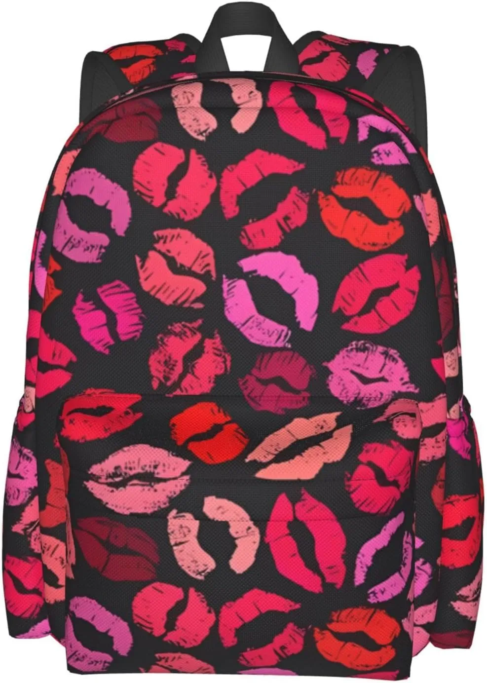 Red Nice Lip Imprint Backpack Casual Laptop Backpack Large Capacity Double Shoulder Bag Travel Daypack For Women Men