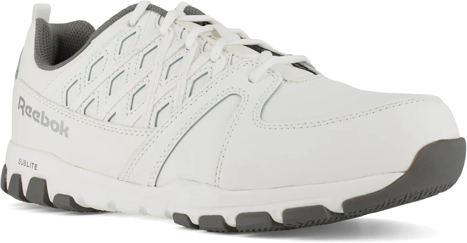 Reebok Work Men's Sublite RB4443 Safety Toe Athletic Work Shoe Industrial, White , 8 M US