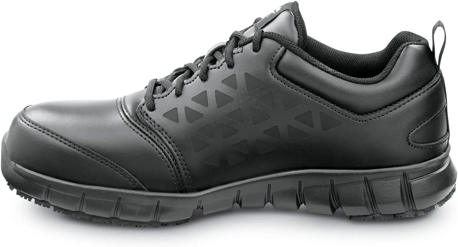 Reebok Work Sublite Cushion Work, Men's, Black, Athletic Style, Composite Toe, EH, MaxTrax Slip Resistant, Work Shoe