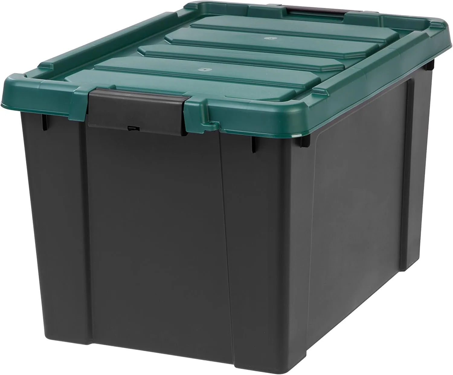 Remington 18 Gallon Loackable Storage Totes with Lids, Green Lid, Heavy-Duty Durable Stackable Containers, Large Garage Organizing Bins Moving Tubs, Rugged Sturdy Equipment Utility Tool Box