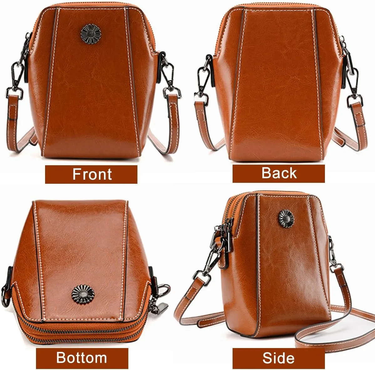 Retro All-Match Vertical Cellphone Bag,Small Leather Crossbody Purse Shoulder Crossbody Bags for Women