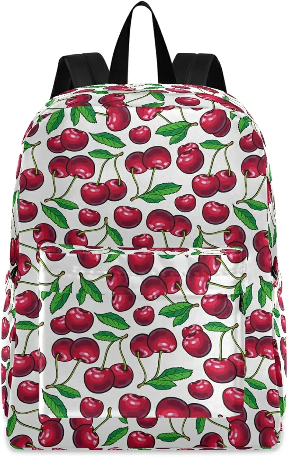 Retro Cherry Pattern Casual Polyester Laptop Backpack Large Daypack for Business Sport Travel School Bookbags