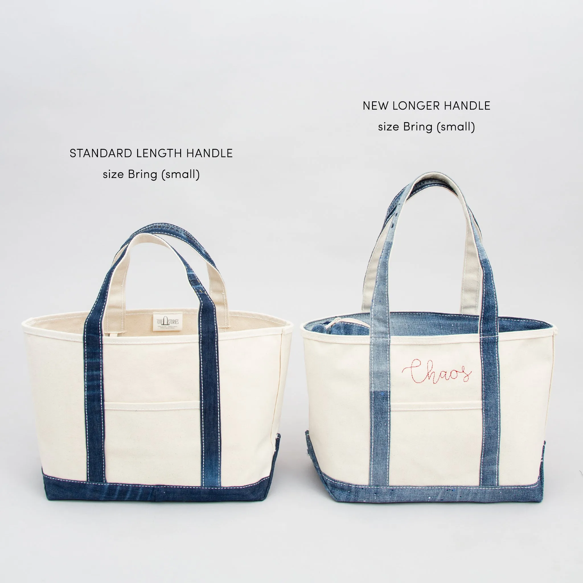 Reused Denim Tote Bag - Black Denim
