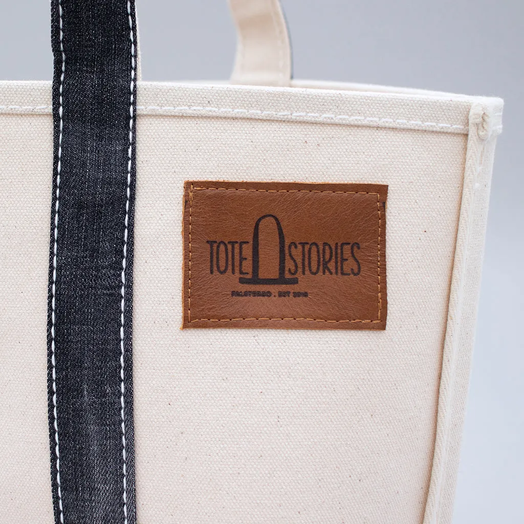 Reused Denim Tote Bag - Black Denim