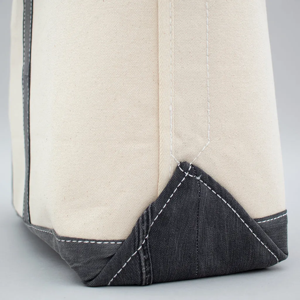 Reused Denim Tote Bag - Black Denim