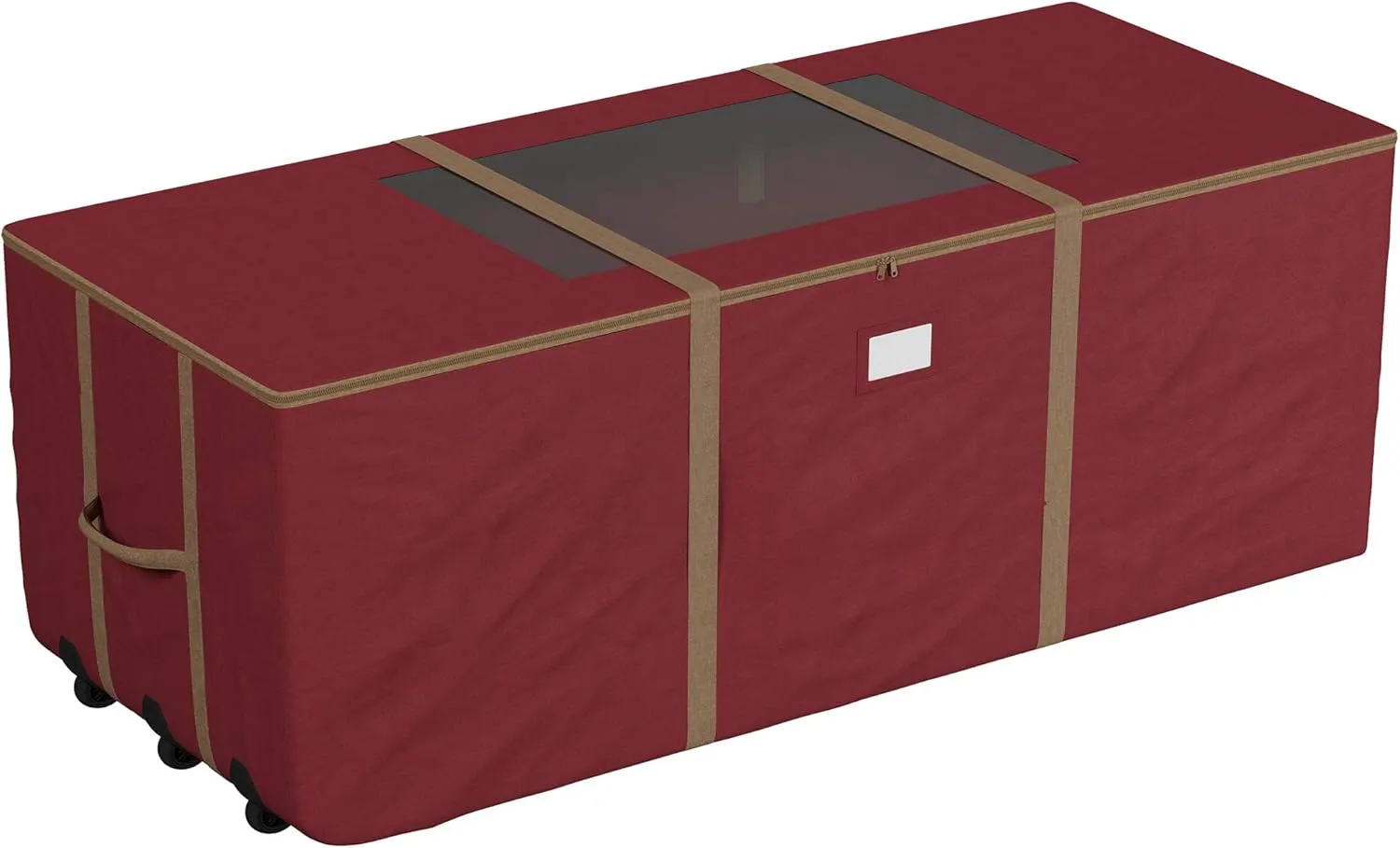 Rolling Christmas Tree Storage Bag - Heavy-Duty Storage Bags for 12FT Artificial Trees, Seasonal Décor, Packing, Moving, and More by Elf Stor (Red)