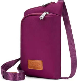 RONSIN Women Crossbody Bag Nylon Cell Phone Purses Wallet Travel Pouch Shoulder Strap with Anti Theft Locking Zipper