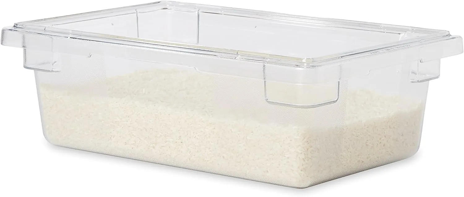 Rubbermaid Commercial Products Polycarbonate Food Storage Box/Tote, 3.5 Gallon, Clear, for Restaurant/Kitchen/Cafeteria
