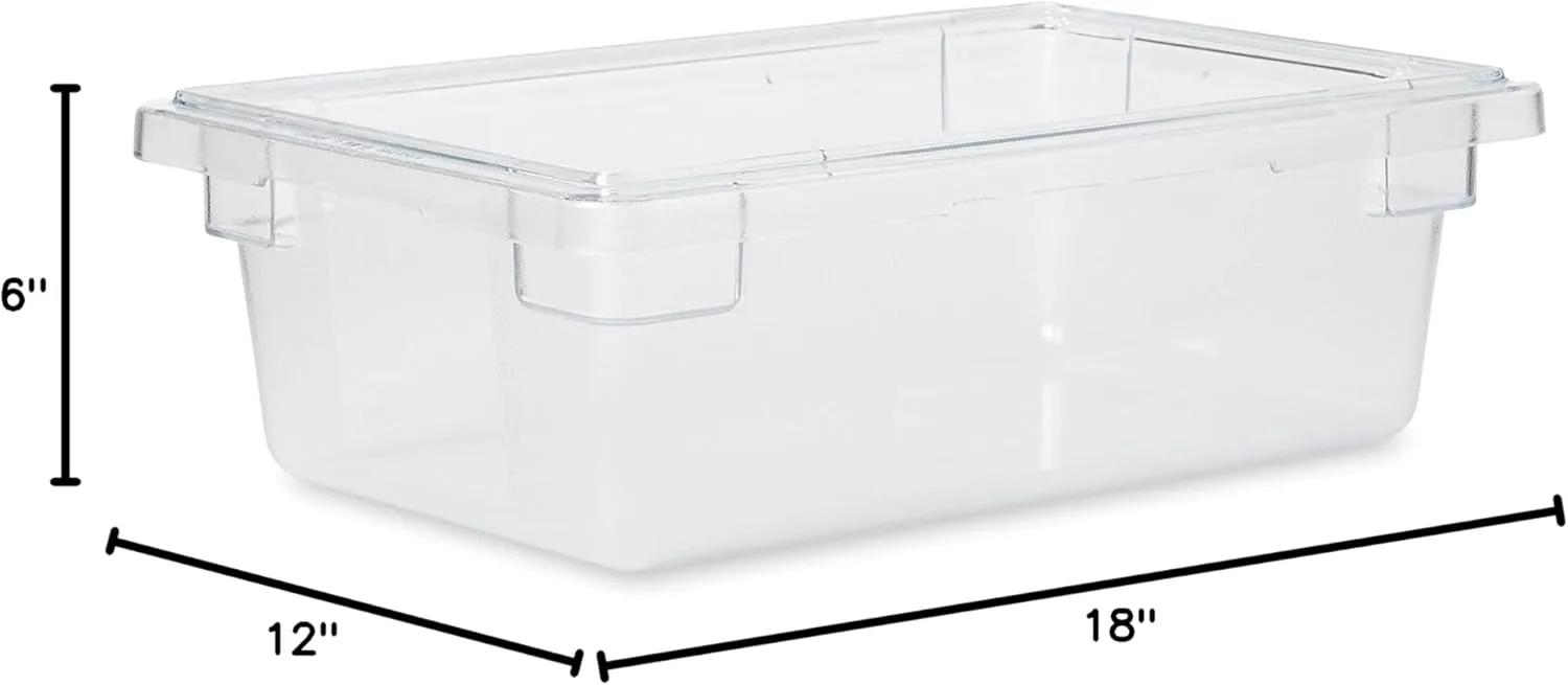 Rubbermaid Commercial Products Polycarbonate Food Storage Box/Tote, 3.5 Gallon, Clear, for Restaurant/Kitchen/Cafeteria