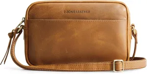 S-ZONE Crossbody Bags for Women Top Grain Leather Shoulder Handbags Camera Bag Purse Adjustable Strap Travel Daily Gift