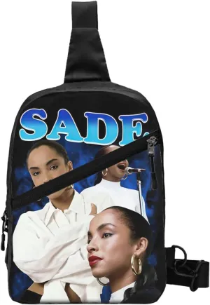 Sade Music Adu Crossbody Bag Sling Handbag Adjustable Shoulder Bag Hiking Daypack Casual Chest Package Foldable Multipurpose Daypack for Running