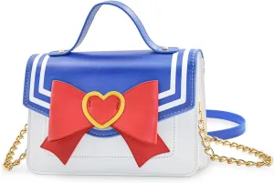 Sailor Moon Small Shoulder Bag, Purses for Women Crossbody Bag, Cute Chain Messenger for Women, Leather Waterproof Crossbody Purse for Phone Wallet, Keys and Tissues