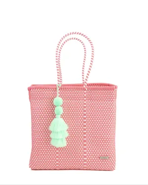 Salmon and White Checkers Jumbo Tote