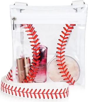 Sanwuta Clear Stadium Approved Crossbody Purse Bag with Adjustable Shoulder Strap Transparent Purse Handbags for Sporting