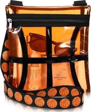 Sanwuta Clear Stadium Approved Crossbody Purse Bag with Adjustable Shoulder Strap Transparent Purse Handbags for Sporting