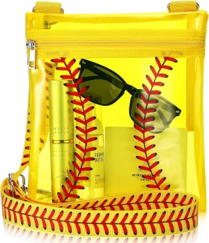 Sanwuta Clear Stadium Approved Crossbody Purse Bag with Adjustable Shoulder Strap Transparent Purse Handbags for Sporting