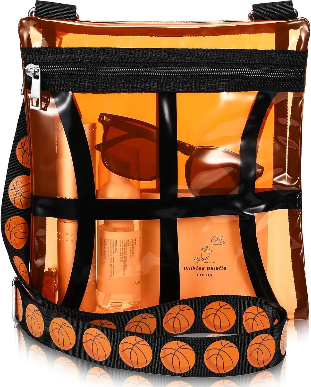Sanwuta Clear Stadium Approved Crossbody Purse Bag with Adjustable Shoulder Strap Transparent Purse Handbags for Sporting