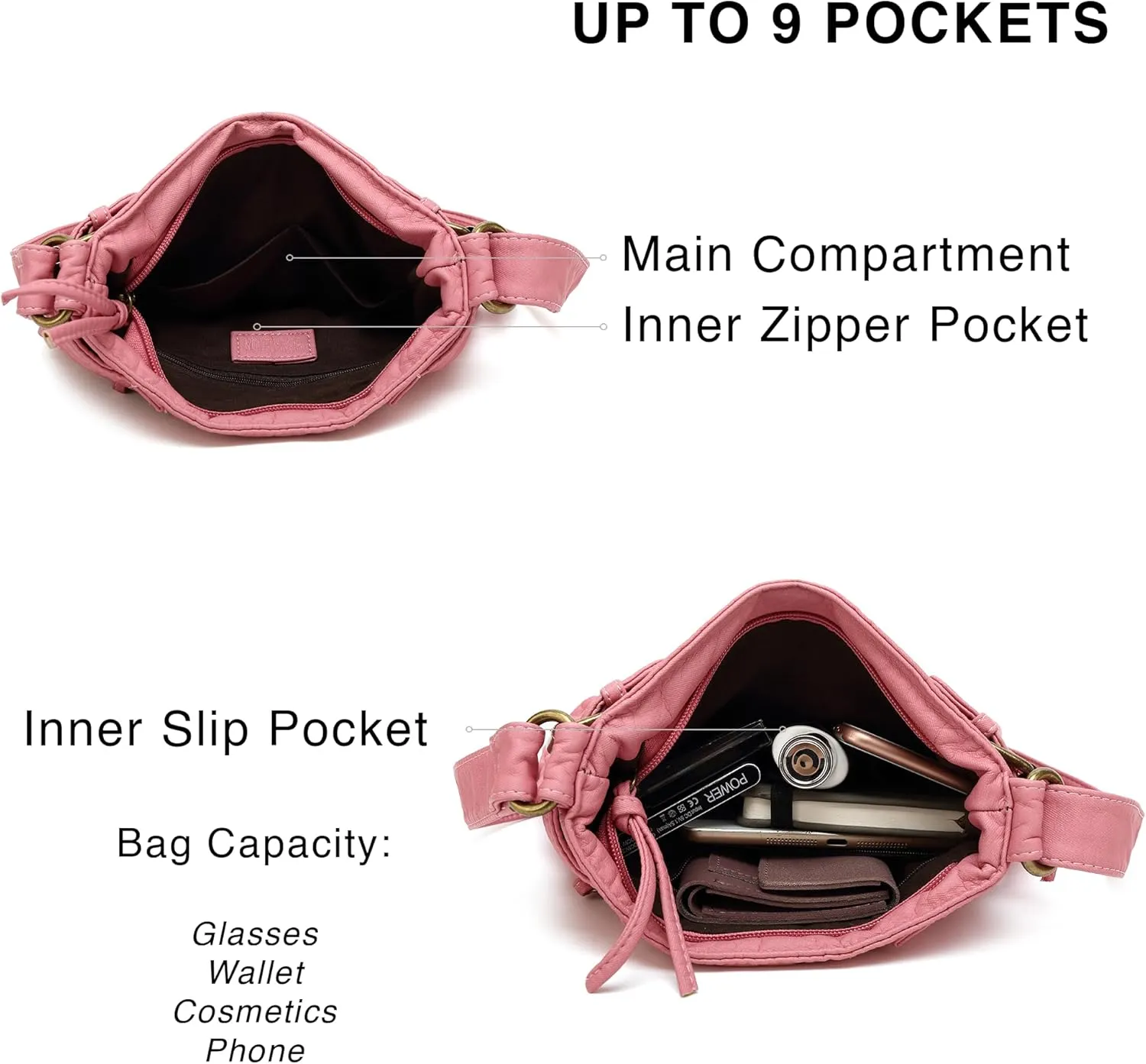 Scarleton Crossbody Bags for Women Purses and Handbags Multi Pocket Shoulder Bag Faux Leather Small, H1833