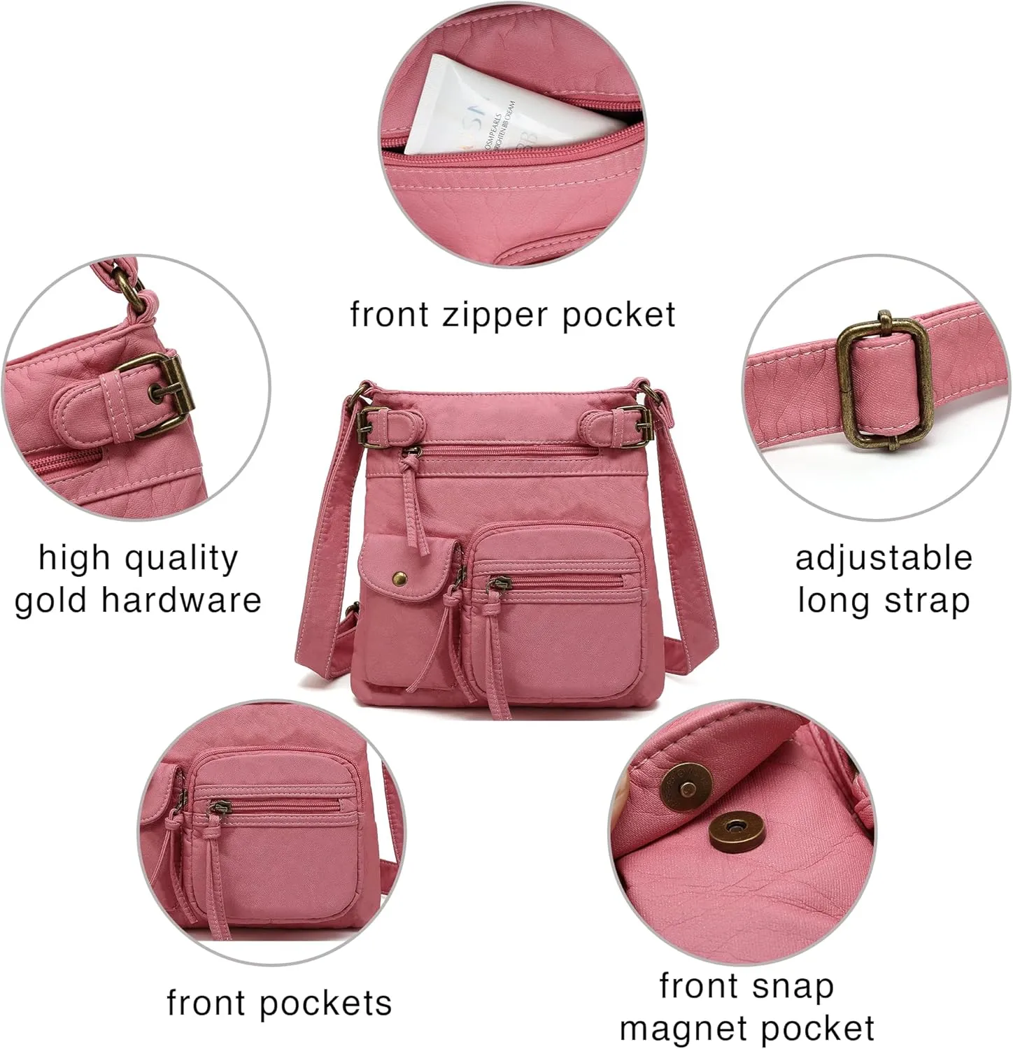 Scarleton Crossbody Bags for Women Purses and Handbags Multi Pocket Shoulder Bag Faux Leather Small, H1833