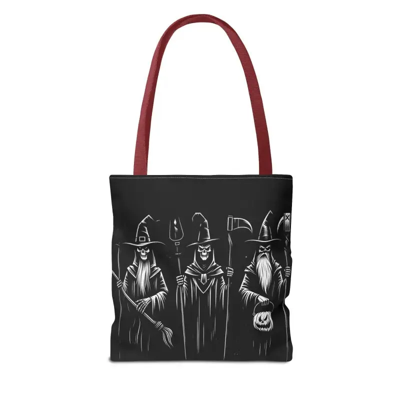 Scary Witch Aop Tote with Black Cotton Handles