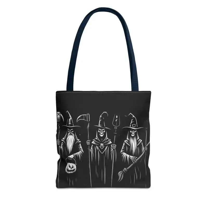 Scary Witch Aop Tote with Black Cotton Handles