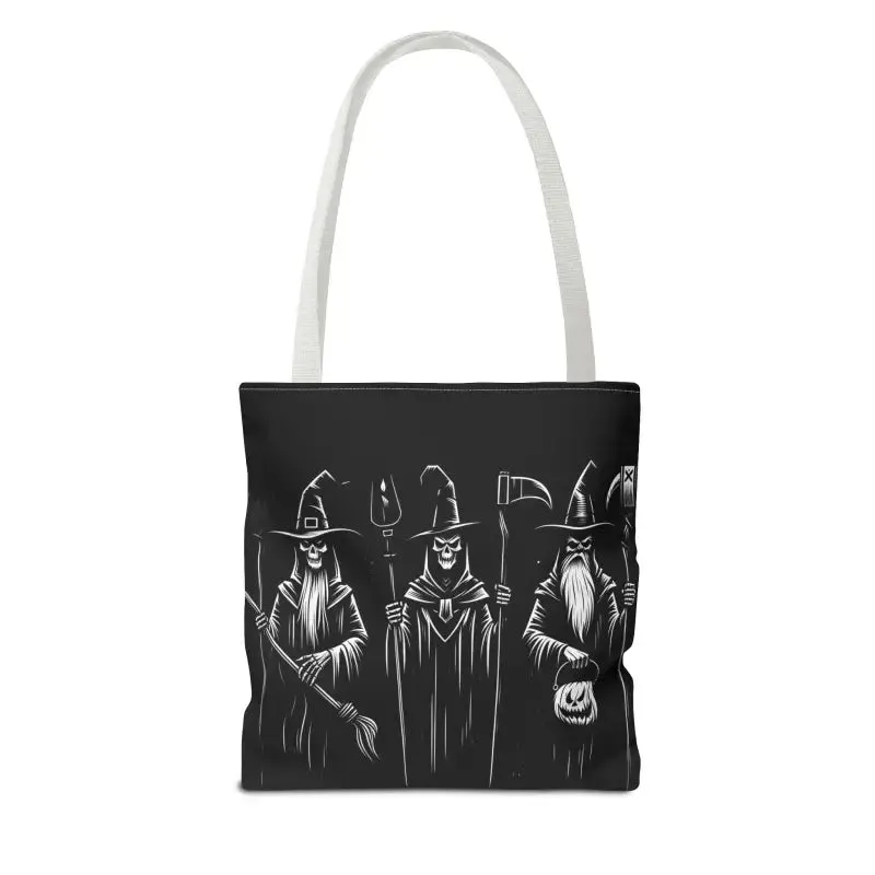 Scary Witch Aop Tote with Black Cotton Handles