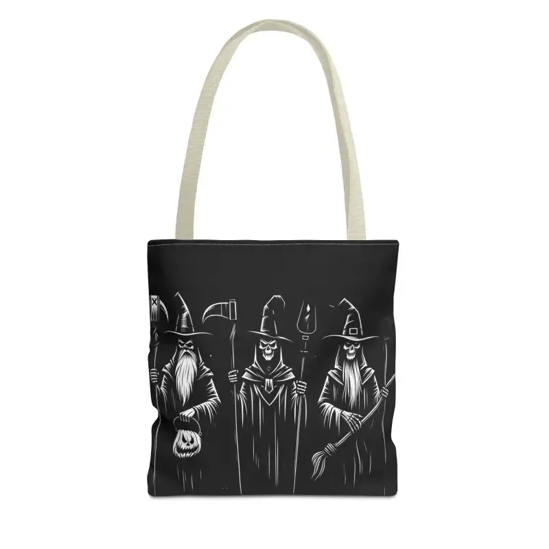 Scary Witch Aop Tote with Black Cotton Handles