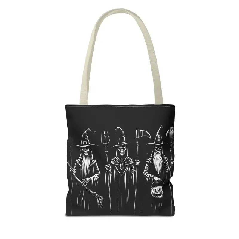 Scary Witch Aop Tote with Black Cotton Handles