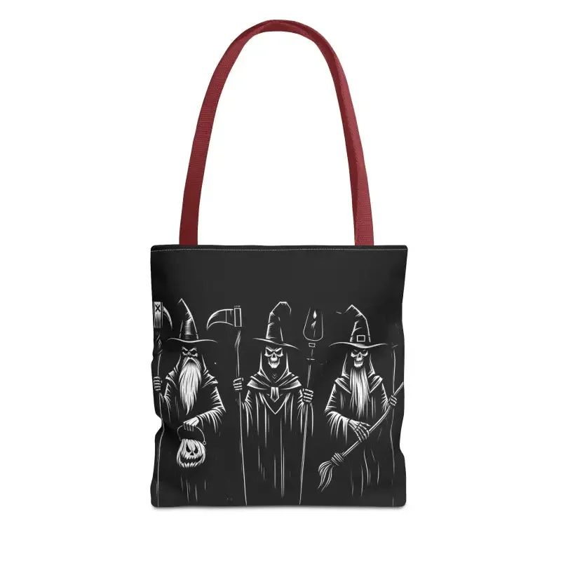 Scary Witch Aop Tote with Black Cotton Handles