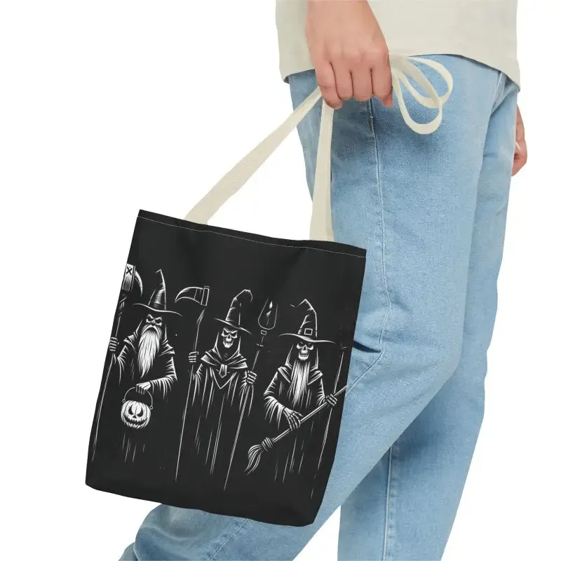 Scary Witch Aop Tote with Black Cotton Handles