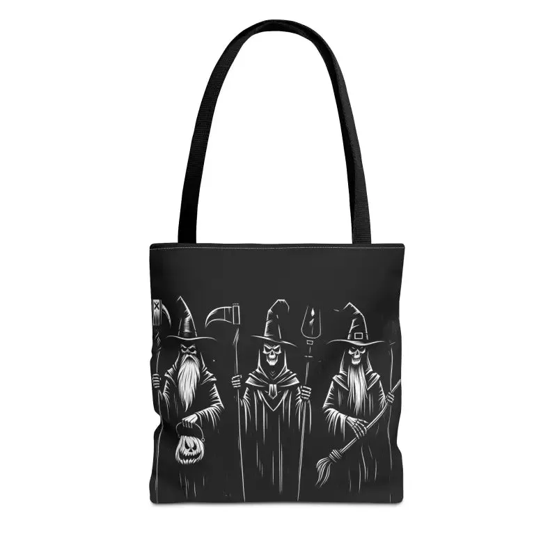 Scary Witch Aop Tote with Black Cotton Handles
