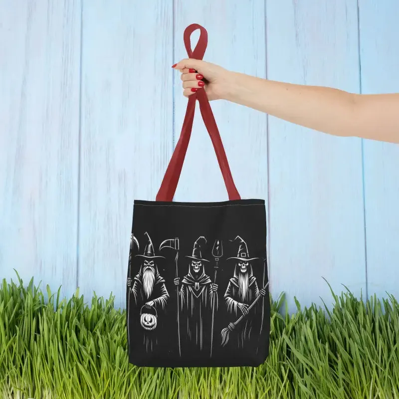 Scary Witch Aop Tote with Black Cotton Handles