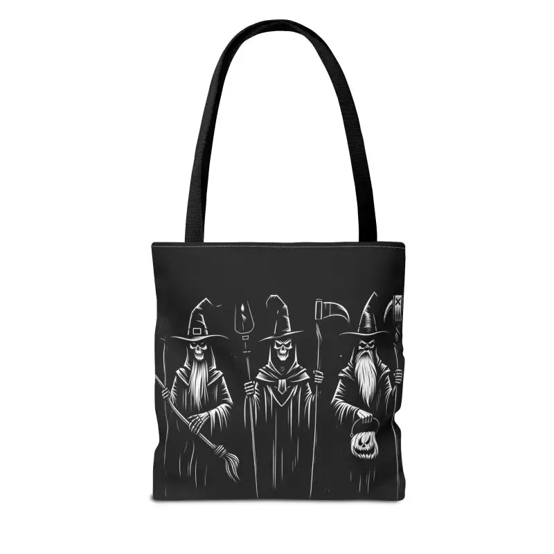Scary Witch Aop Tote with Black Cotton Handles